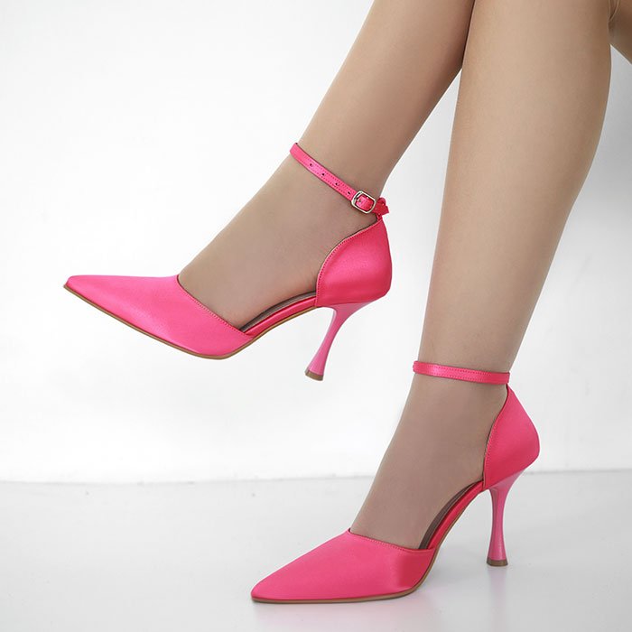 Jaylin Pink Satin Heels