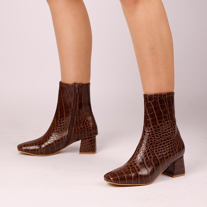 Gera Croc Leather Boots