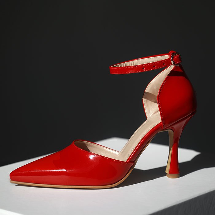 Jaylin Glossy Red Heels